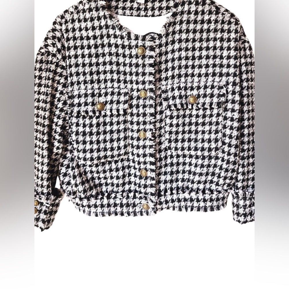 C.‎ Established 1946 Womens Jacket Houndstooth Pattern black & white size…